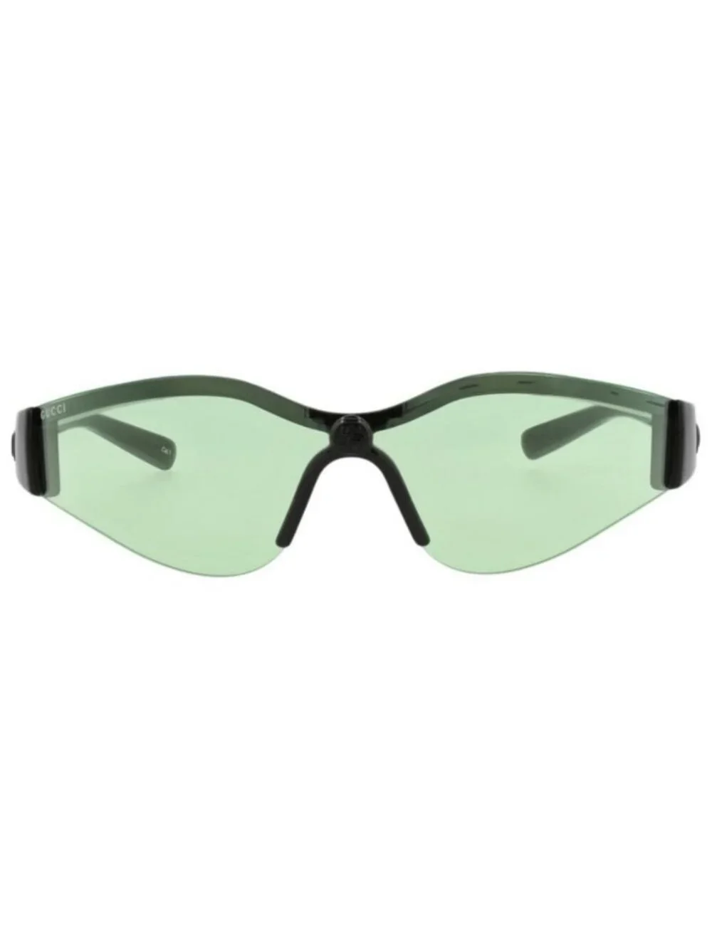New Gucci Womens Shield/Wrap Black Black Green Fashion Designer Sunglasses